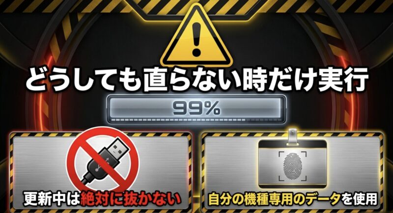 CarlinKitファームウェア更新時の絶対ルールと専用データ使用の注意点