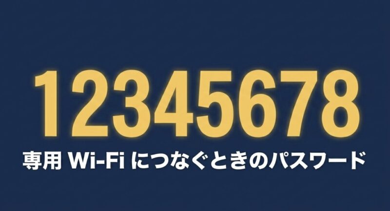 CarlinKitの専用Wi-Fiに接続する際に入力するパスワード12345678を示すイラスト