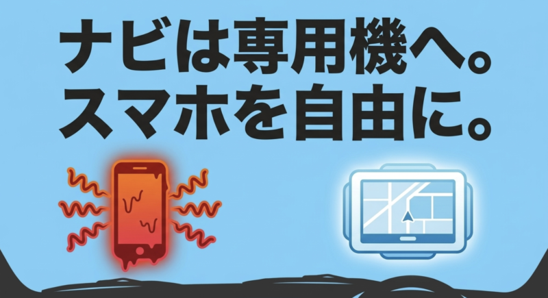 地図案内は専用機に任せてスマホを自由に使うメリット