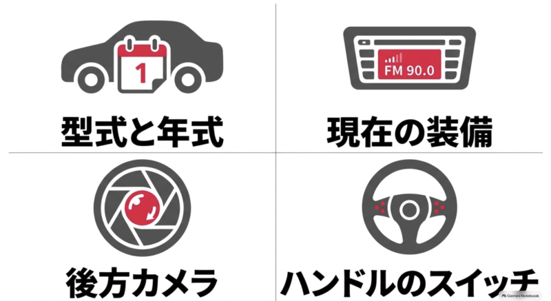 N-BOXのカーナビ選びで確認すること(型式と年式・現在の装備・後方バックカメラ・ハンドルのステアリングスイッチ)