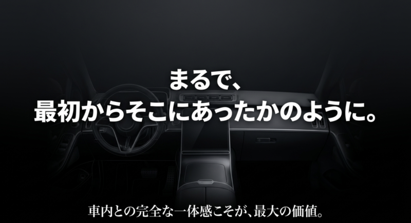 純正のように車内へ美しく収まるアルパイン大画面カーナビのイメージ